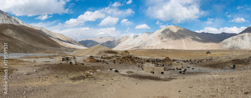View over a yurt camp, summer in the Afghan Wakhan photo