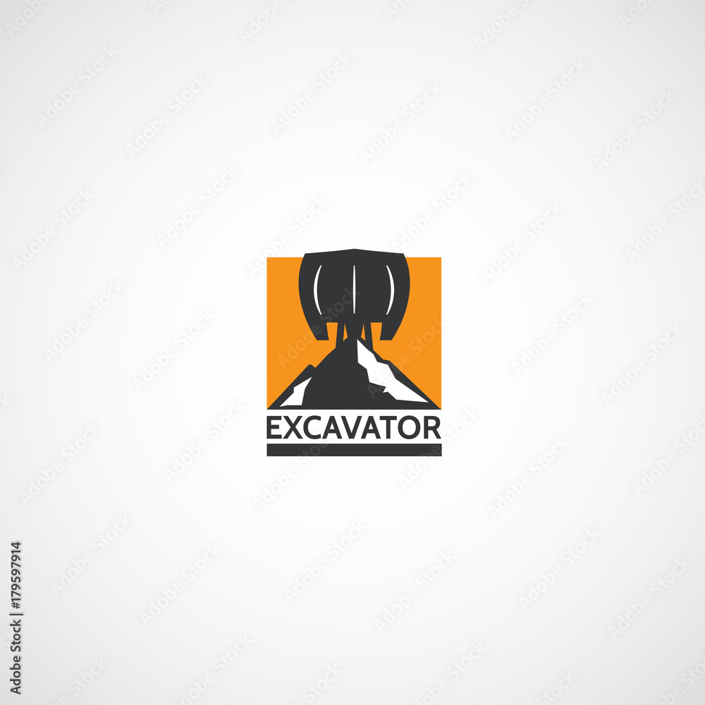 Excavator bucket and mountain. Excavator bucket and mountain.