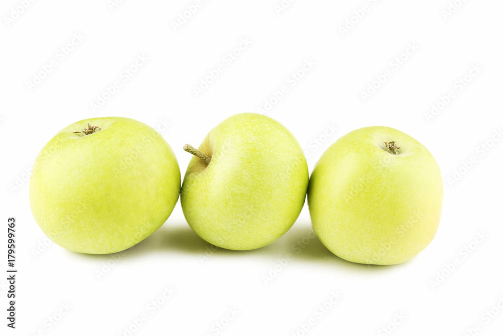 Ripe green apples isolated on white Ripe green apples isolated on white