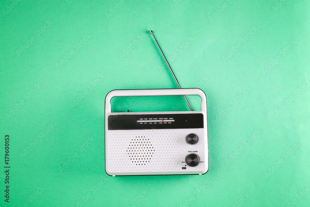Retro radio on color background Retro radio on color background