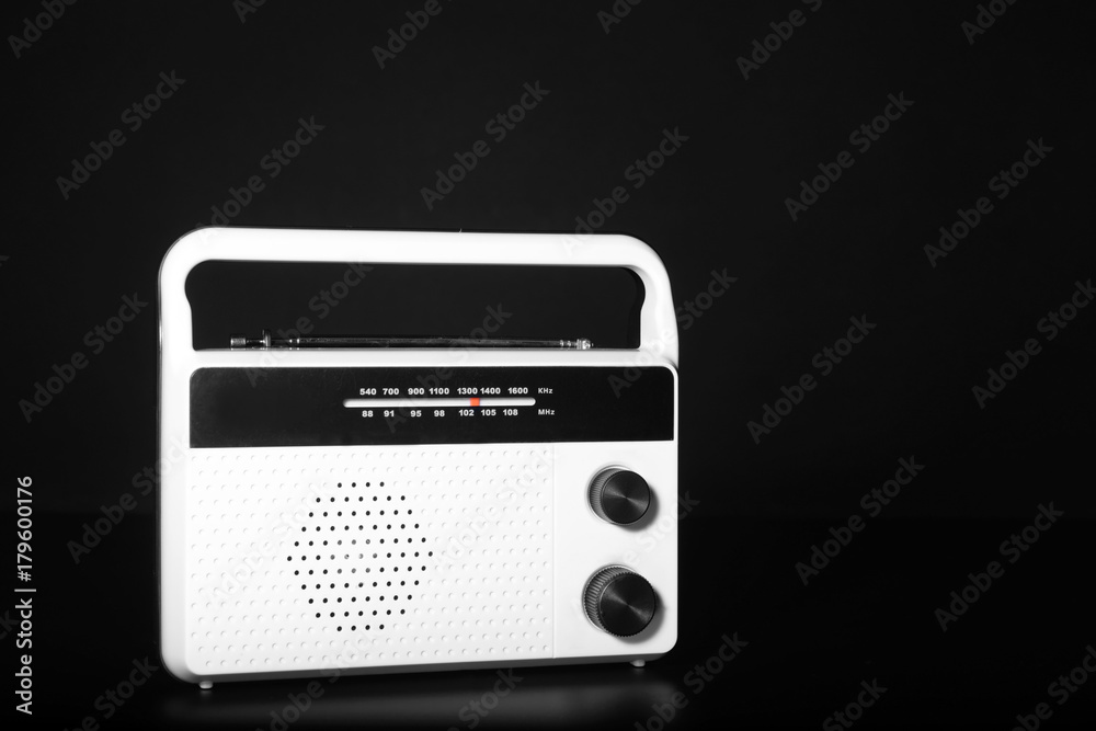 Retro radio on black background Retro radio on black background