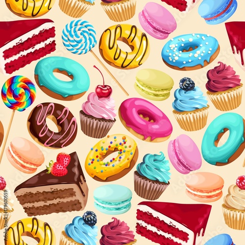 Seamless pattern with sweets