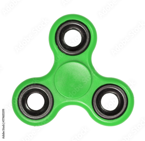 Green Fidget Spinner isolated on a white background