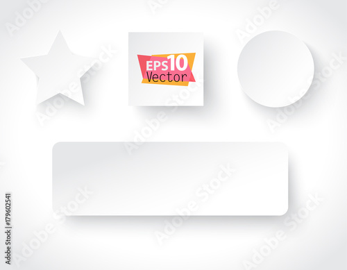 Paper Labels with softly shadows on a white background