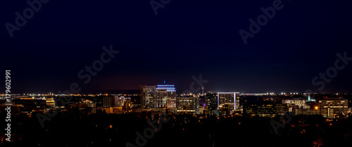 Boise Idaho skyline at night with lights on © knowlesgallery