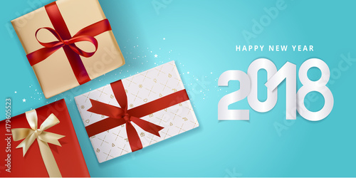 New Year greeting card. Vector illustration concept for greeting cards, website and mobile banners, marketing material.