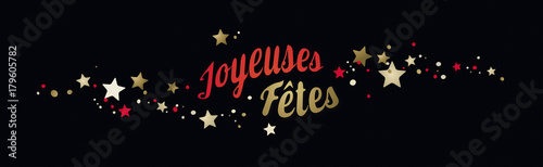 JOYEUSES FÊTES bannière noire
