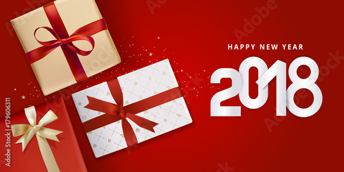 New Year greeting card. Vector illustration concept for greeting cards, website and mobile banners, marketing material.