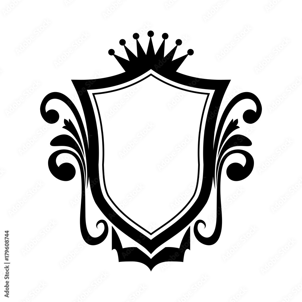 Obraz premium Black Line art Blazon - Vector Illustration