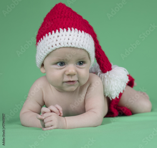 Christmas, Happy baby crawling