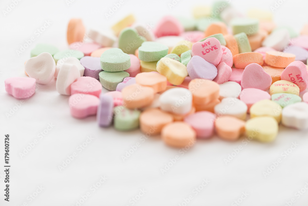 Valentine's day candy conversation hearts featuring the phrase My Love Valentine's day candy conversation hearts featuring the phrase My Love
