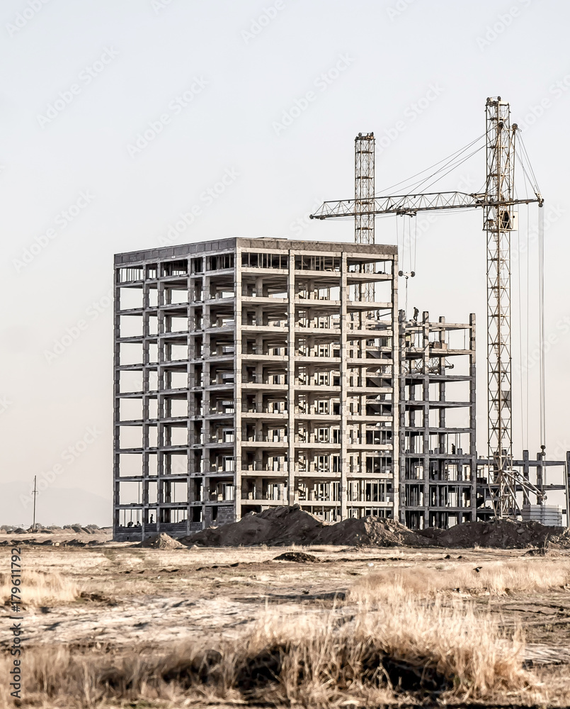 Construction of high-rise frame building
