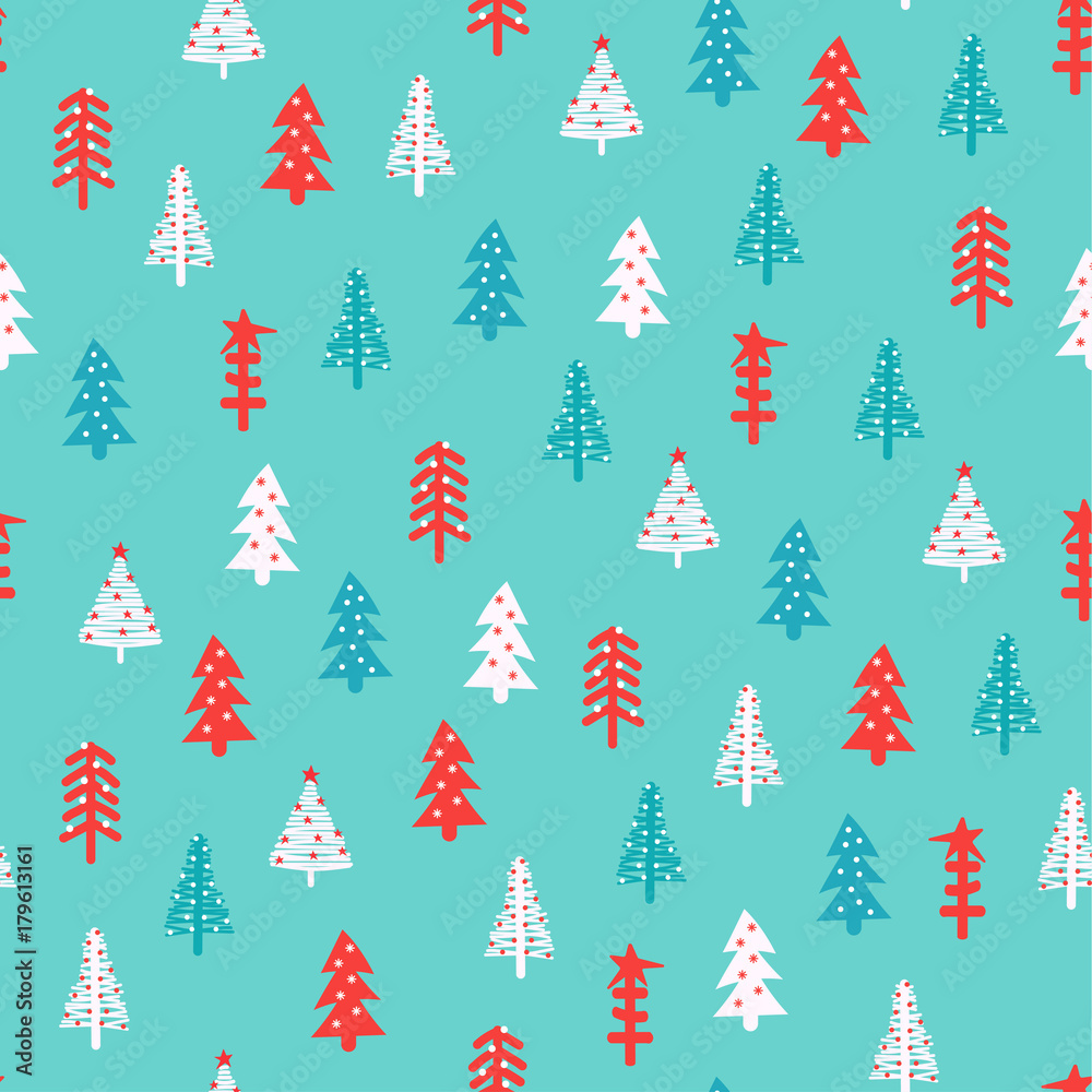 christmas pattern with fir trees christmas pattern with fir trees