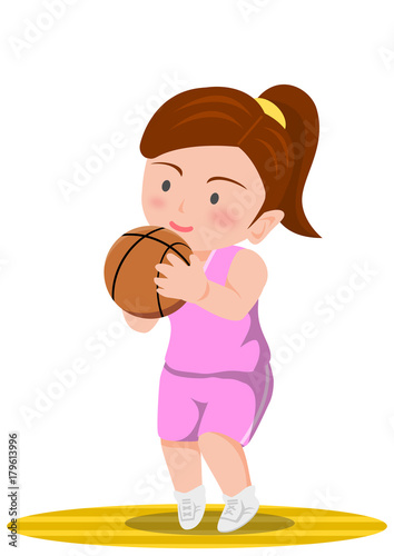 バスケットボール シュートの構え 女子