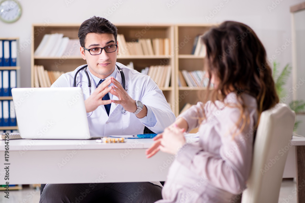 Pregnant woman visiting doctor for consultation Pregnant woman visiting doctor for consultation