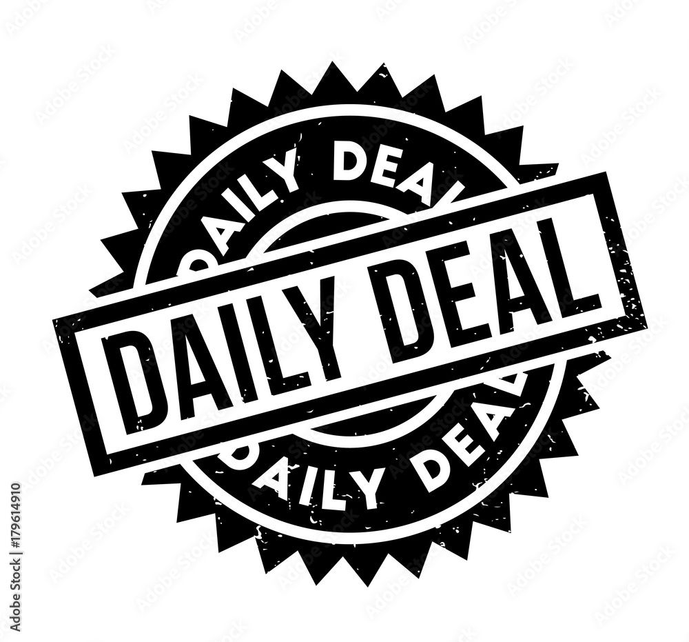 Daily Deal rubber stamp. Grunge design with dust scratches. Effects can be easily removed for a clean, crisp look. Color is easily changed. Daily Deal rubber stamp. Grunge design with dust scratches. Effects can be easily removed for a clean, crisp look. Color is easily changed.