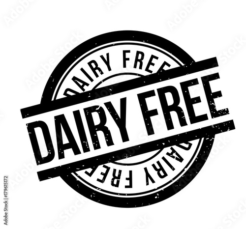 Dairy Free rubber stamp. Grunge design with dust scratches. Effects can be easily removed for a clean, crisp look. Color is easily changed.