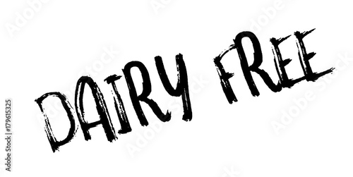 Dairy Free rubber stamp. Grunge design with dust scratches. Effects can be easily removed for a clean, crisp look. Color is easily changed.