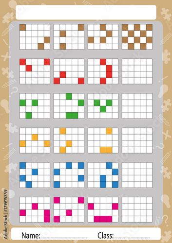 collect patterns in the first, second and third part, worksheet for kids
