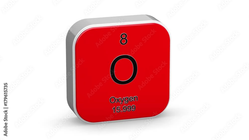 Oxygen element symbol from the periodic table on red rounded square icon Oxygen element symbol from the periodic table on red rounded square icon