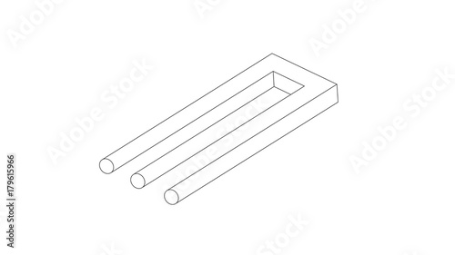 Abstract optical illusion twisted geometric shape