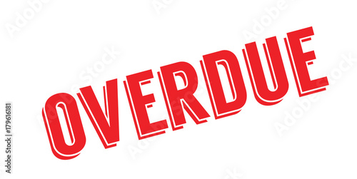 Overdue rubber stamp. Grunge design with dust scratches. Effects can be easily removed for a clean, crisp look. Color is easily changed.