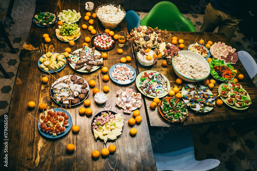 Christmas buffet with traditional dishes