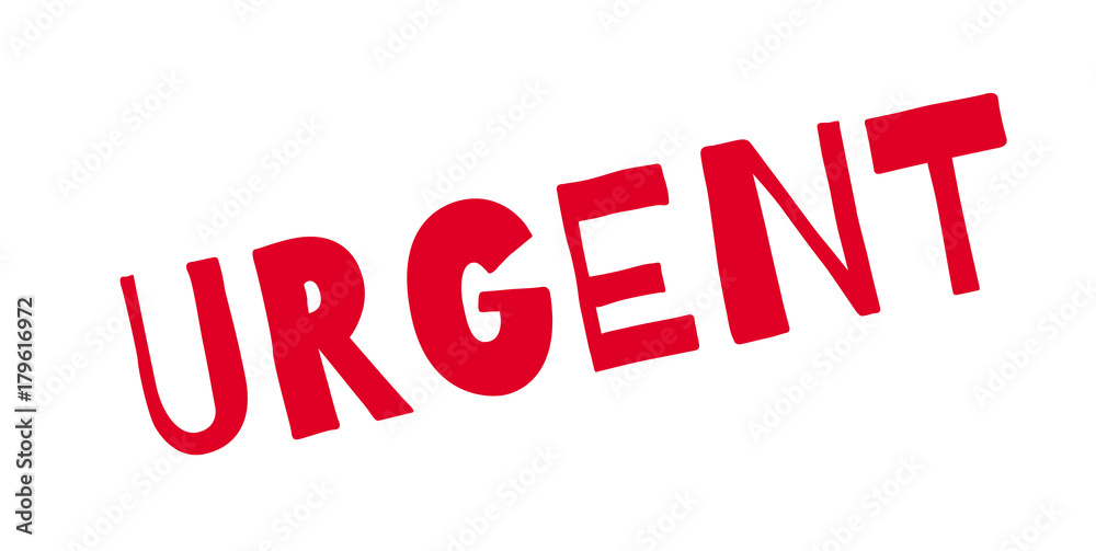 Fototapeta premium Urgent rubber stamp. Grunge design with dust scratches. Effects can be easily removed for a clean, crisp look. Color is easily changed.