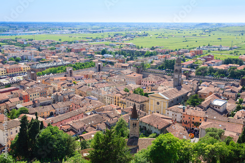 Soave town aerial view.Italian landscape © elleonzebon