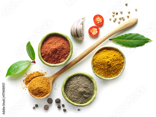 Fototapeta Naklejka Na Ścianę i Meble -  Various spices isolated on white background
