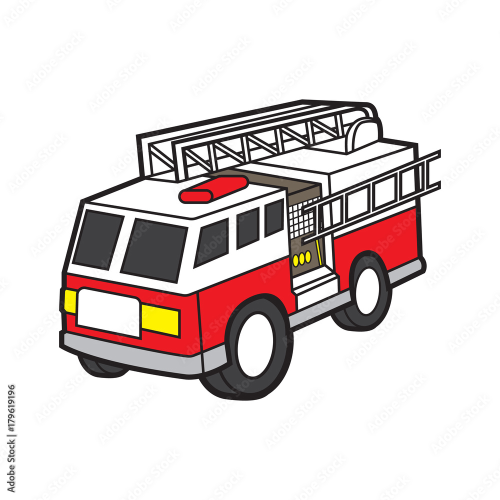 Fototapeta premium fire engine vector cartoon