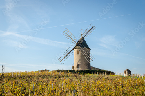 Old windmill in Beaujolais, France