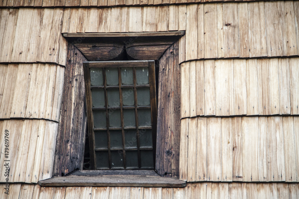 rustic wooden church in the small village rustic wooden church in the small village