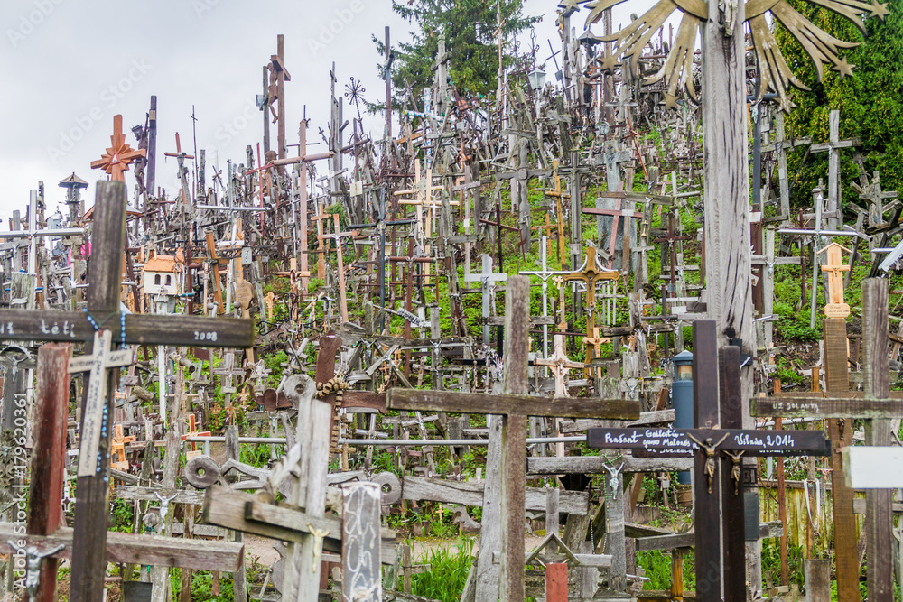 SIAULIAI, LITHUANIA - AUGUST 18, 2016: The Hill of Crosses, pilgrimage site in northern Lithuania