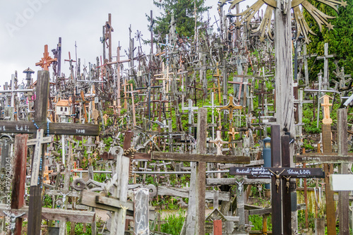 SIAULIAI, LITHUANIA - AUGUST 18, 2016: The Hill of Crosses, pilgrimage site in northern Lithuania photo