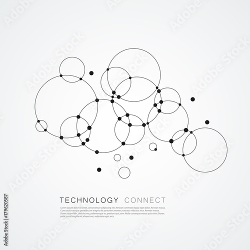 Vector dots and circles connect background. Abstract design