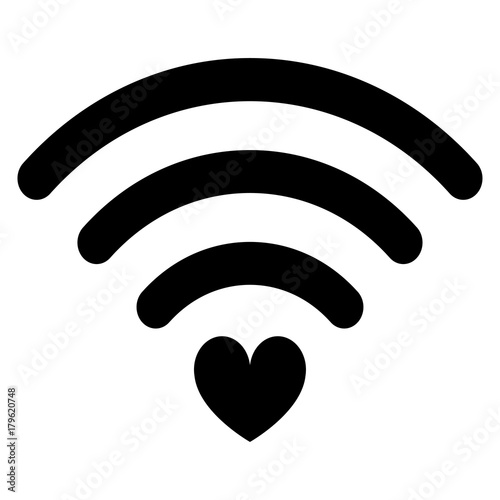 Heart wifi icon black