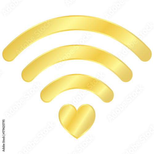 Gold heart wifi icon