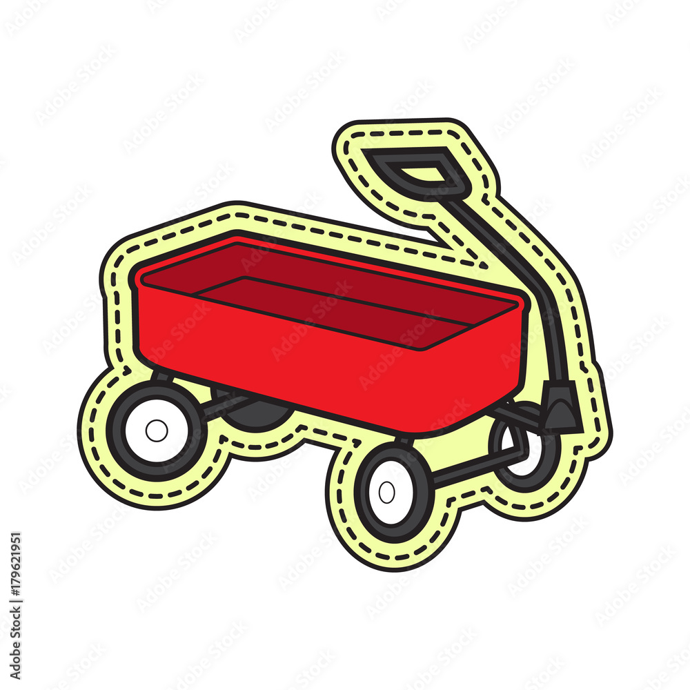 Naklejka premium red wagon vector cartoon