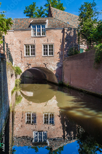 Old houses and a canal in Den Bosch, Netherlands photo