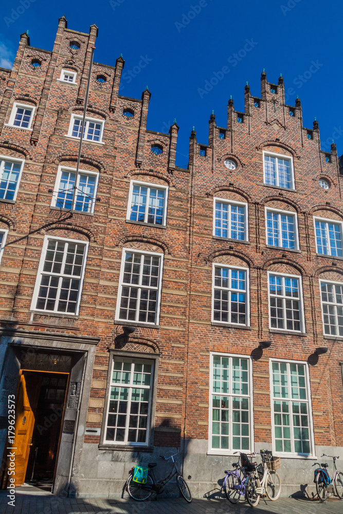 Old brick buildings in Den Bosch, Netherlands