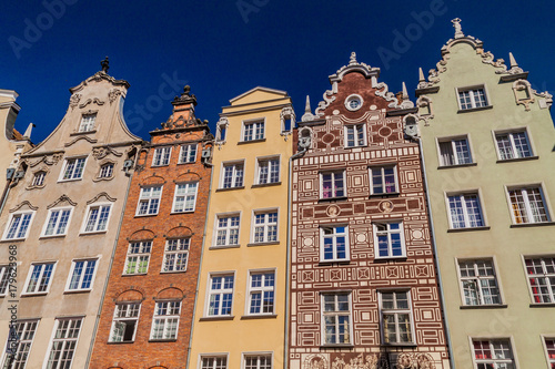 Old houses at Dlugi Targ square in Gdansk, Poland.