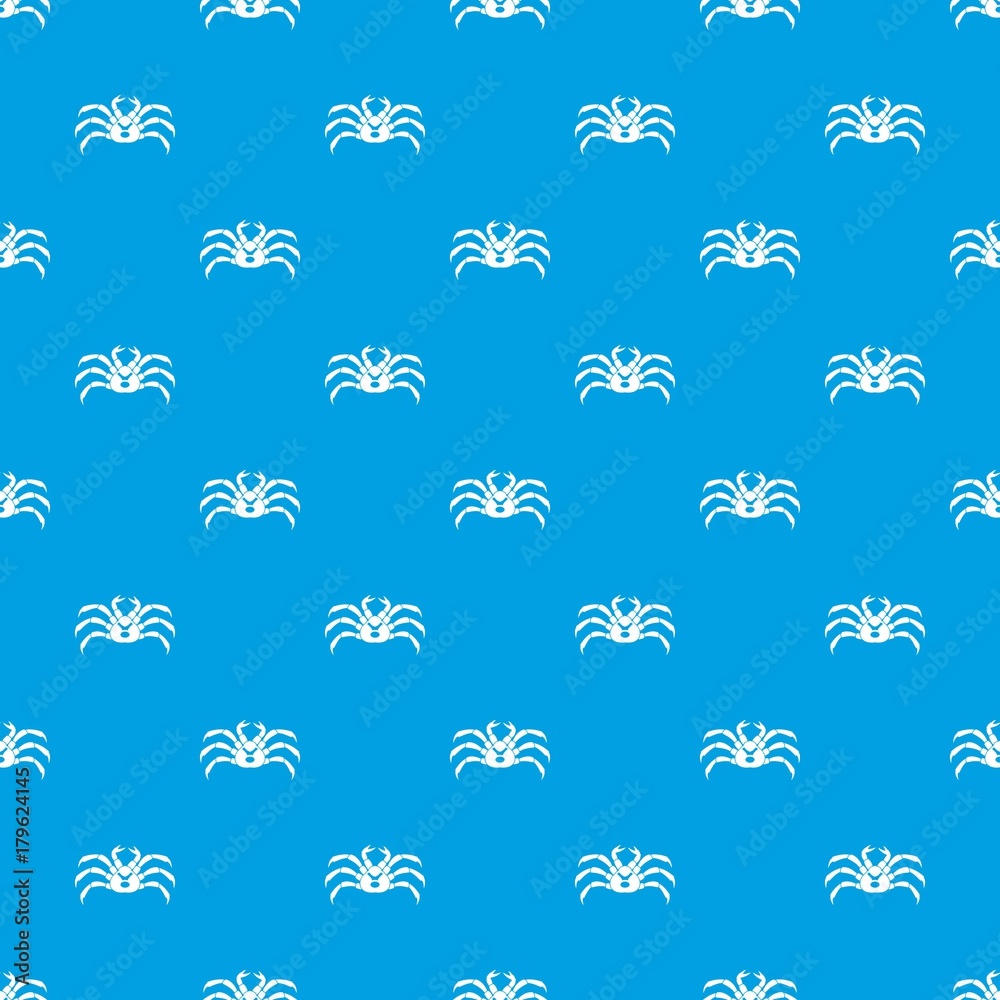 Fresh live crab pattern seamless blue