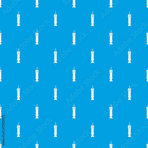 Candle pattern seamless blue