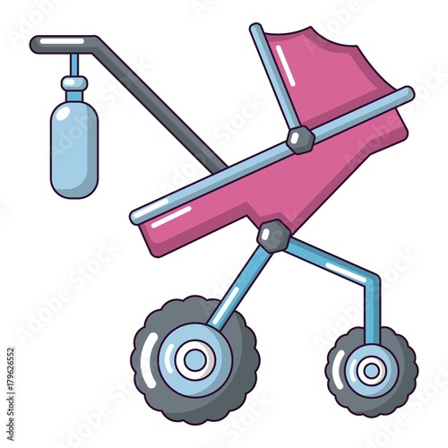 Baby carriage classy icon, cartoon style
