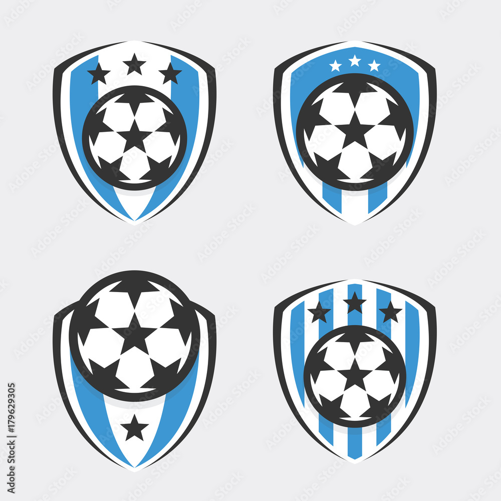 Naklejka premium Soccer Logo or Football Club Sign Badge Set
