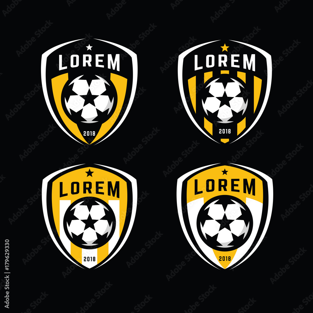 Naklejka premium Football logo badges set. Good for football team and other sports team.