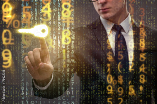 Фотография Businessman in digital security concept