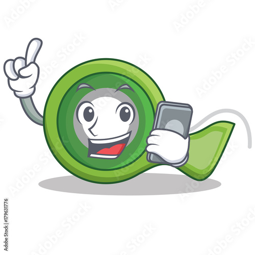 With phone adhesive tape character cartoon