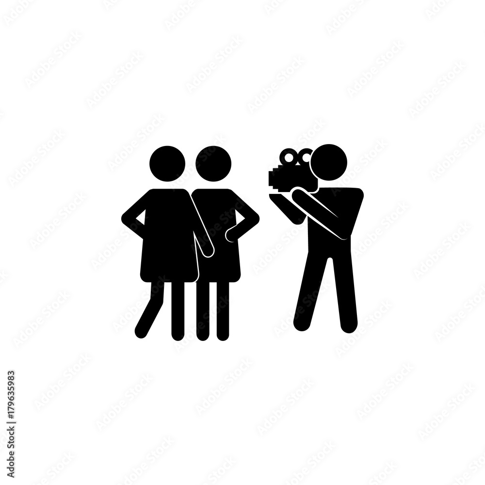 cameraman with models icon. Media element icon. Premium quality graphic  design. Signs, outline symbols collection icon for websites, web design,  mobile app, info graphics Stock Vector | Adobe Stock